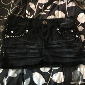 Black jean skirt